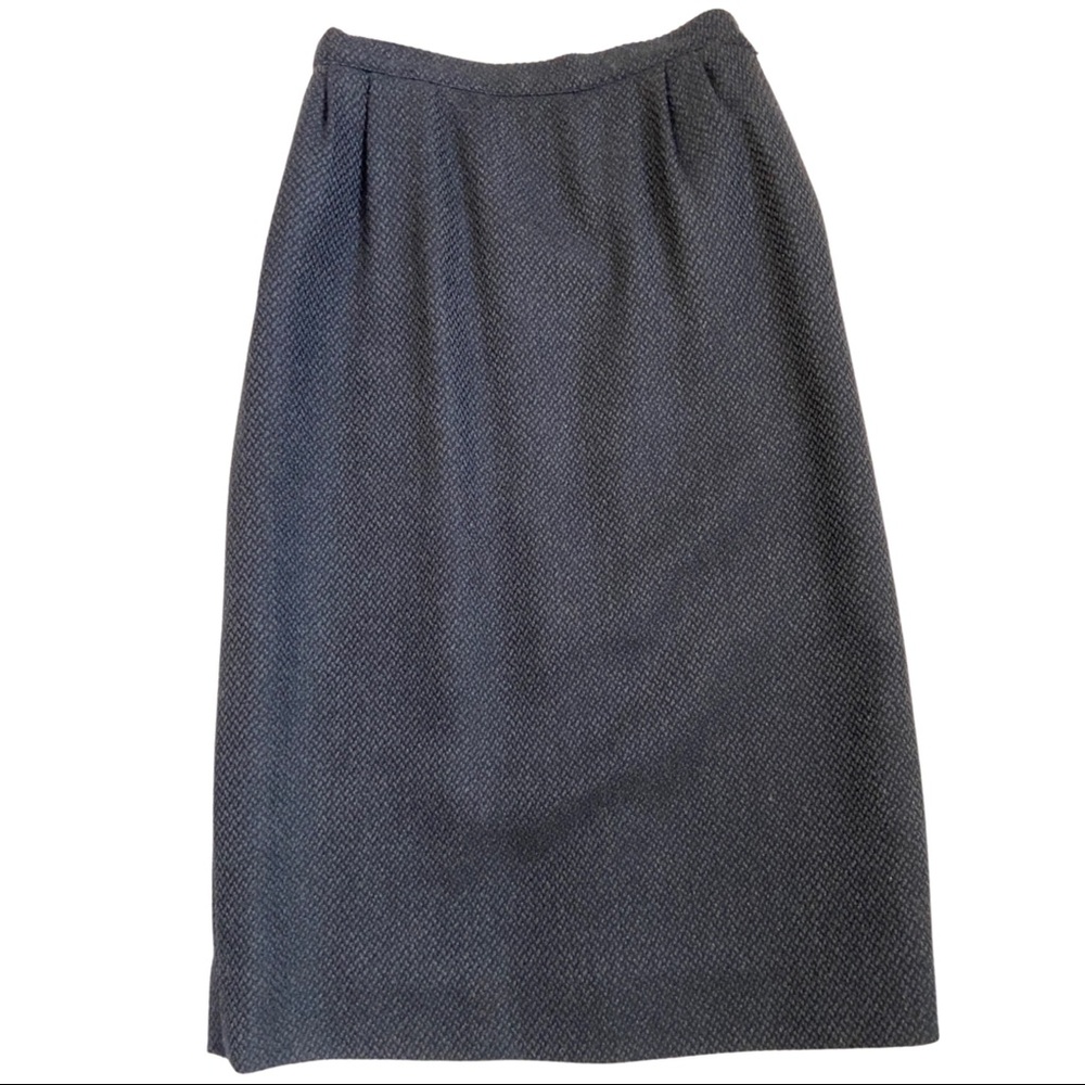 Vintage Soft Wool Blend Lined Skirt A-line w/ Back Button Slit by Graham & Gunn